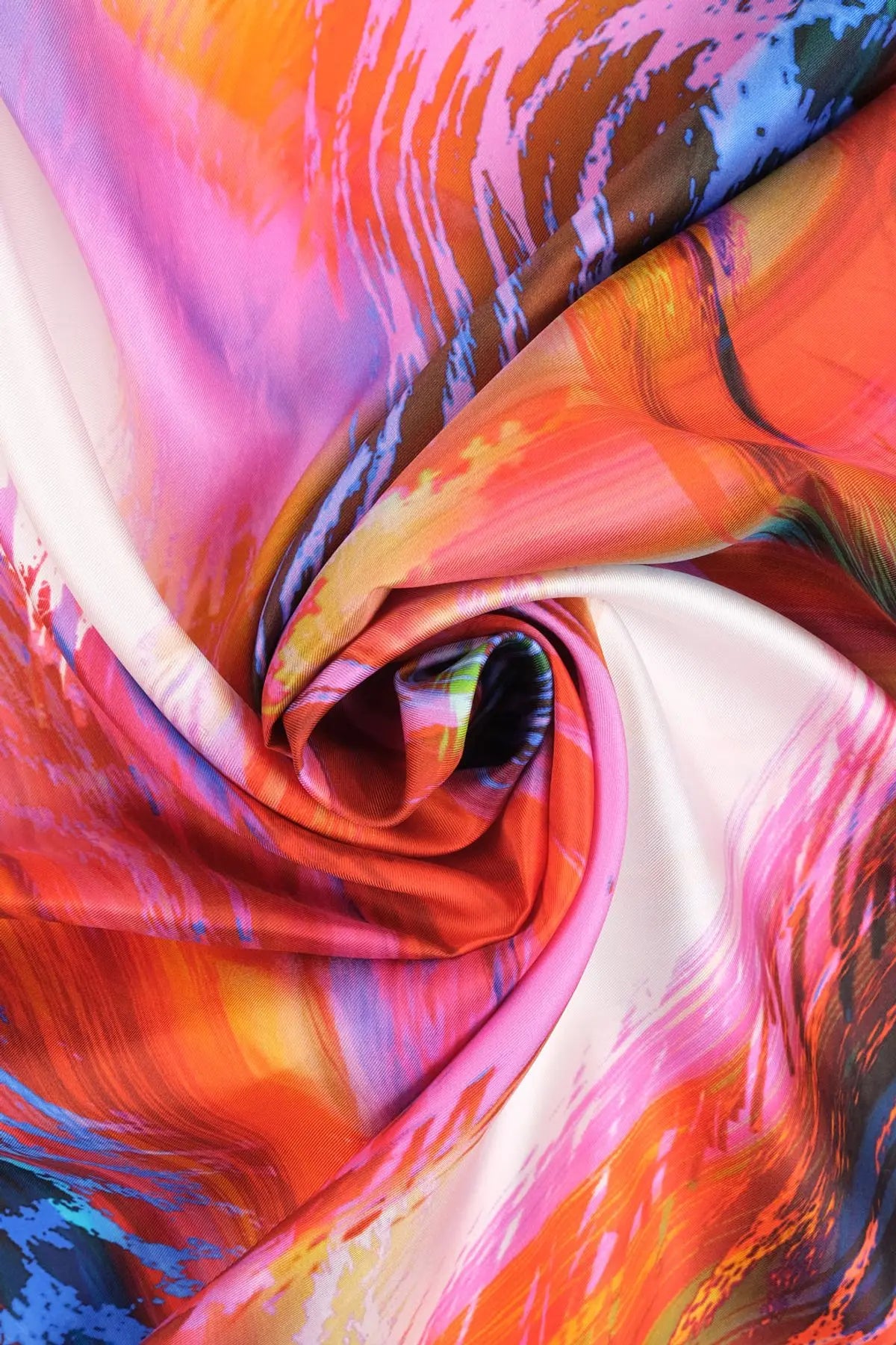 Renkli Saf İpek Leopar Desenli Kare Eşarp 90 x 90 cm Silk and Cashmere