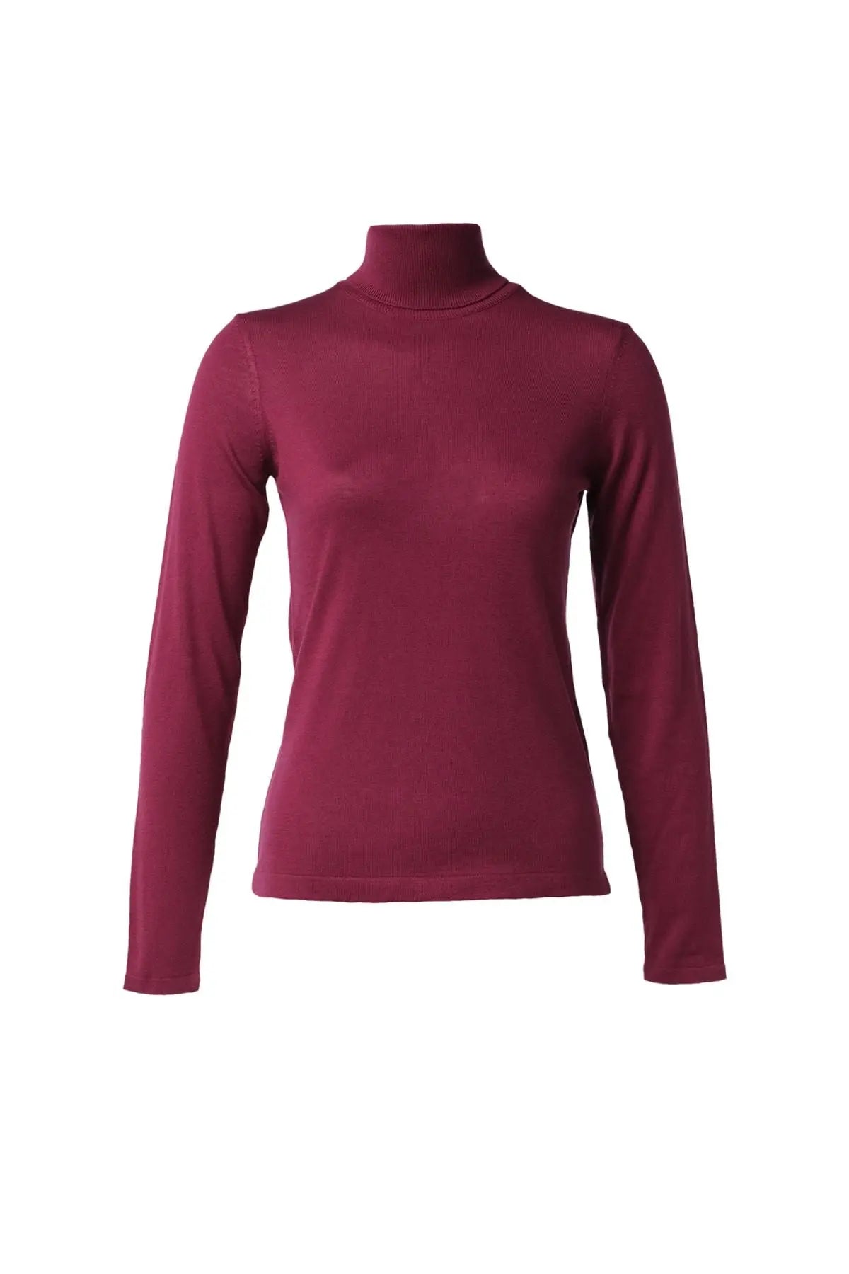 Şarap İpek ve Kaşmir Balıkçı Yaka Uzun Kollu Aleyna Triko Silk and Cashmere