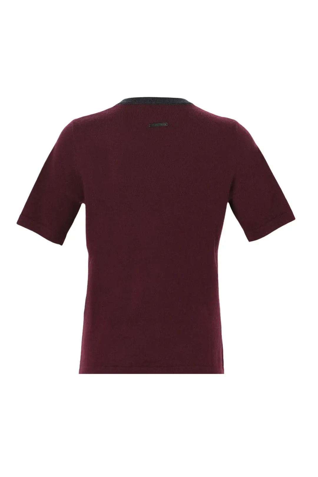 Şarap Merill Merino Yünü Kaşmir Işıltılı Taş Detaylı Yuvarlak Yaka Uzun Kollu Kadın Kazak Silk and Cashmere