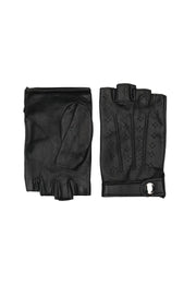 Siyah Alexia  Deri Parmaksız Kadın Eldiven Silk and Cashmere