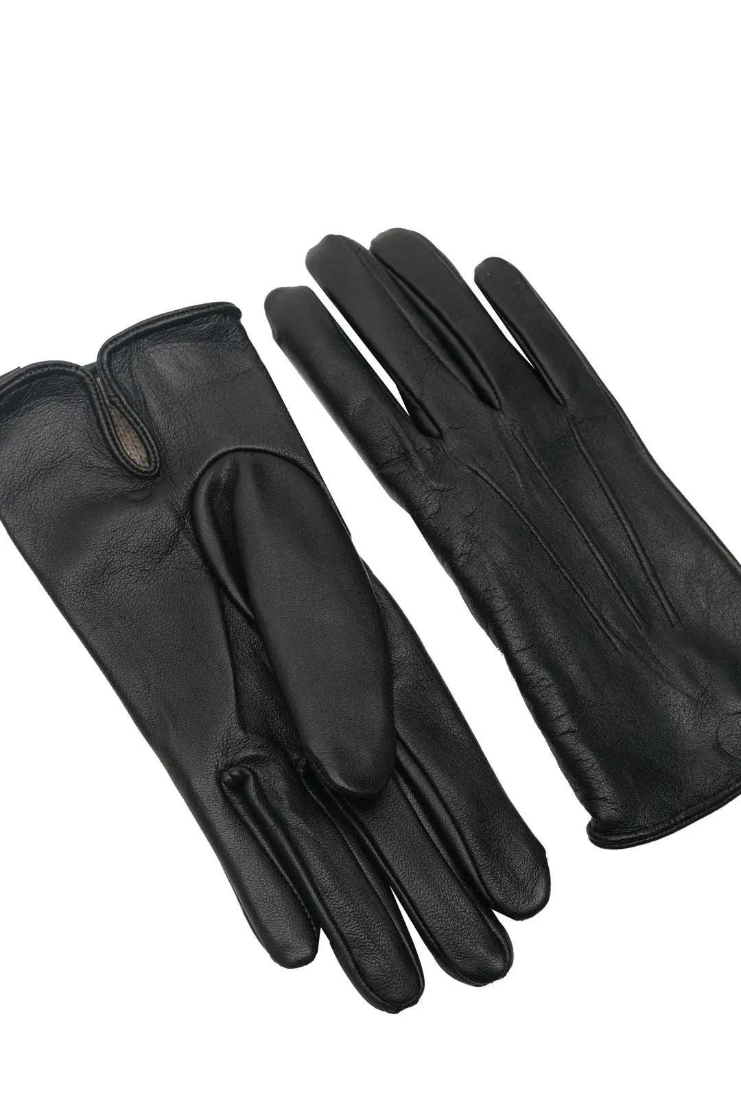 Siyah Alexia Classic Deri Kadn Eldiven Silk and Cashmere