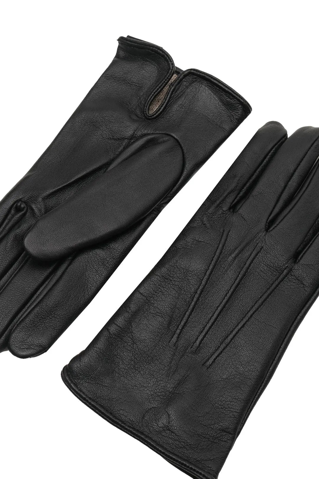 Siyah Alexia Classic Deri Kadn Eldiven Silk and Cashmere