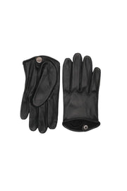 Siyah Alexia Deri Kadn Eldiven Silk and Cashmere