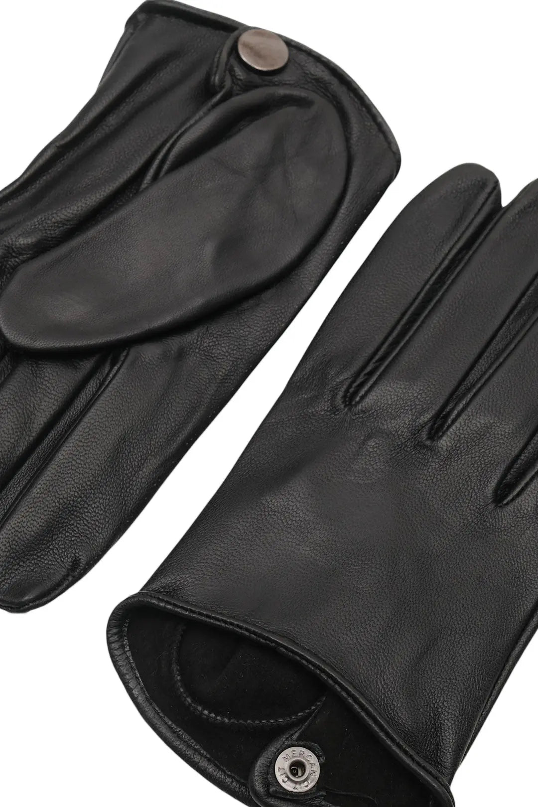 Siyah Alexia Deri Kadn Eldiven Silk and Cashmere