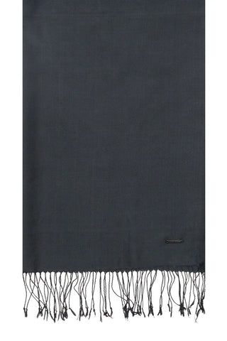 Siyah El Yapımı Saf İpek Unisex Şal 70 x 180 cm Silk and Cashmere