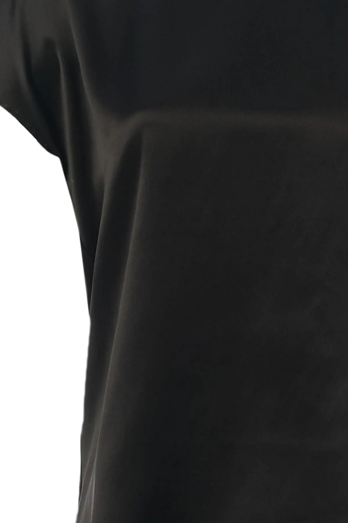 Siyah İpek Karışımlı Monica Yuvarlak Yaka Kısa Kollu Bluz Silk and Cashmere