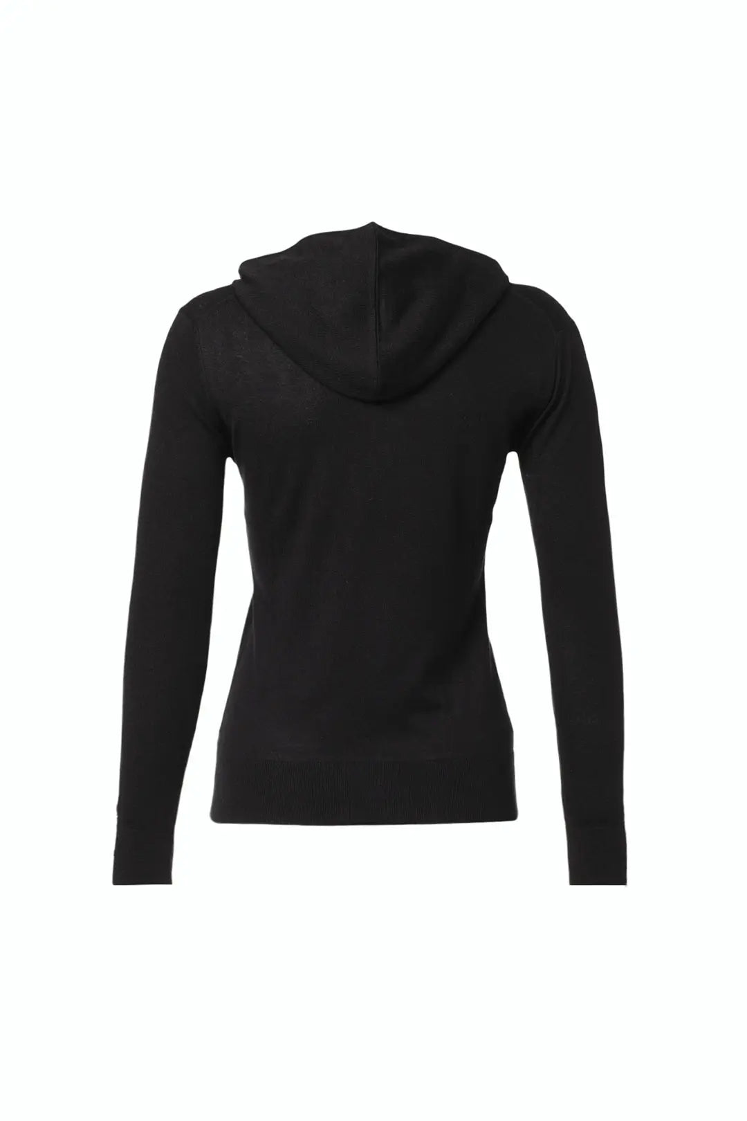 Siyah İpek ve Kaşmir Aleyna Kapüşonlu Uzun Kollu Kadın Hırka Silk and Cashmere