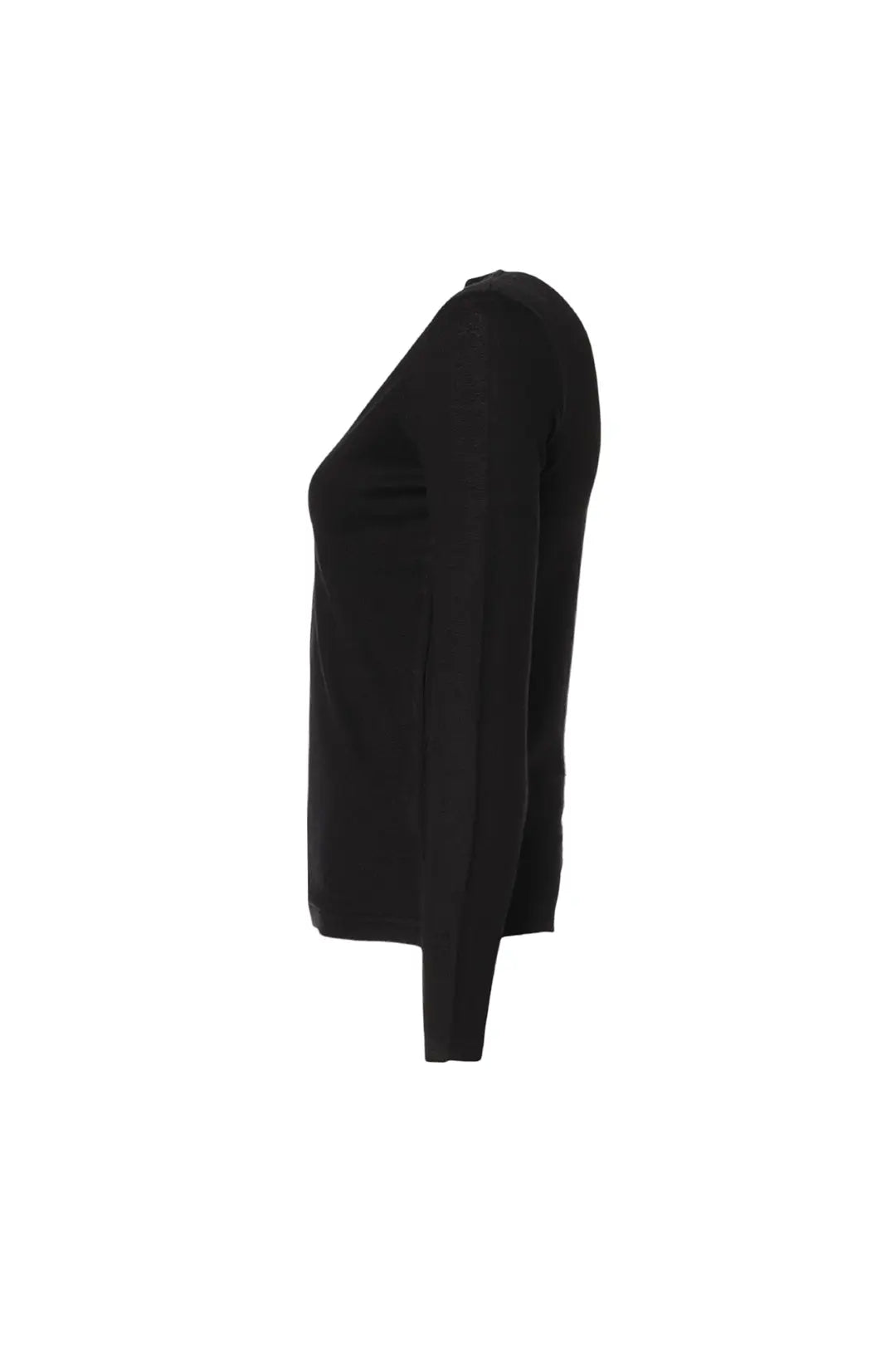 Siyah İpek ve Kaşmir Aleyna V Yaka Uzun Kollu Kadın Triko Silk and Cashmere