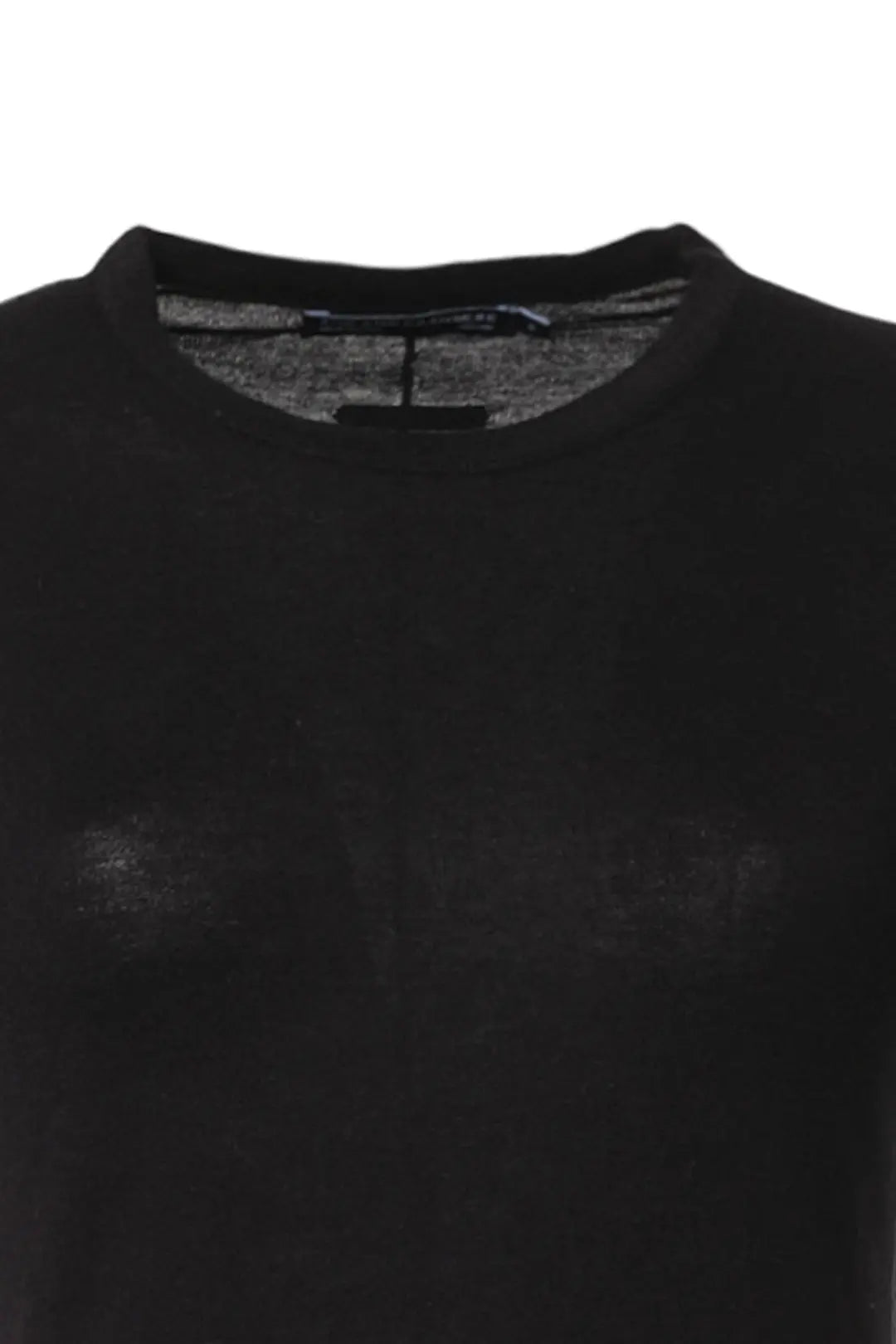 Siyah İpek ve Kaşmir Aleyna Yuvarlak Yaka Kısa Kollu Kadın Triko Silk and Cashmere