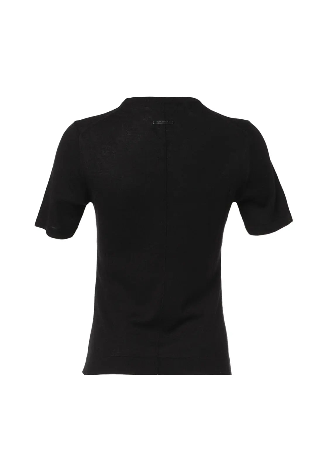 Siyah İpek ve Kaşmir Aleyna Yuvarlak Yaka Kısa Kollu Kadın Triko Silk and Cashmere