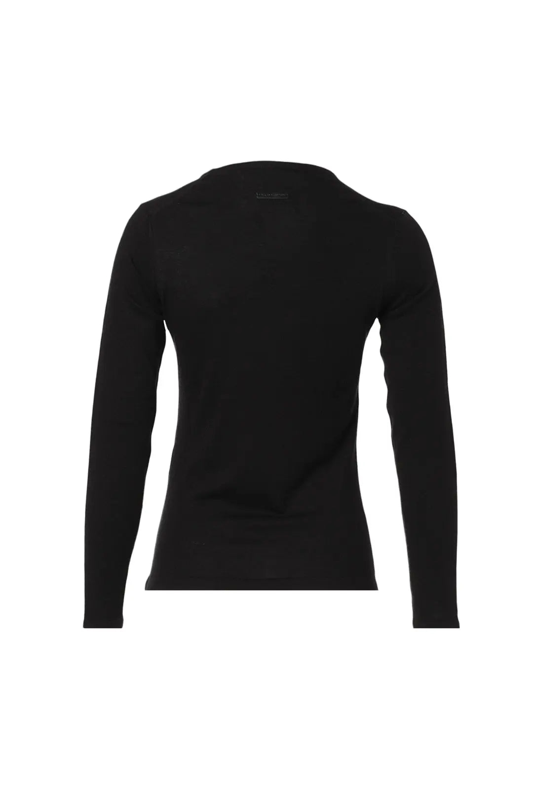 Siyah İpek ve Kaşmir Aleyna Yuvarlak Yaka Uzun Kollu Kadın Triko Silk and Cashmere