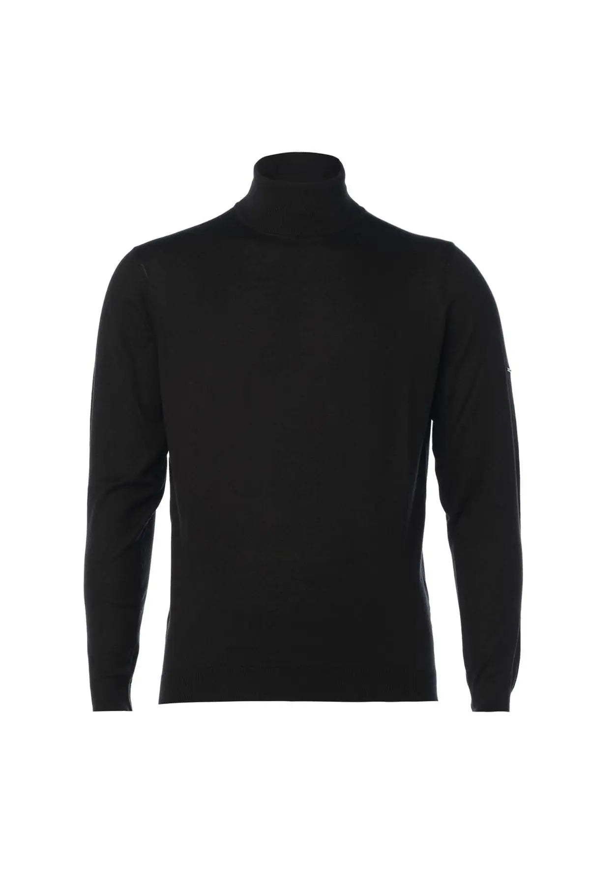 Siyah İpek ve Kaşmir Balıkçı Yaka Uzun Kollu Utku Erkek Triko Silk and Cashmere