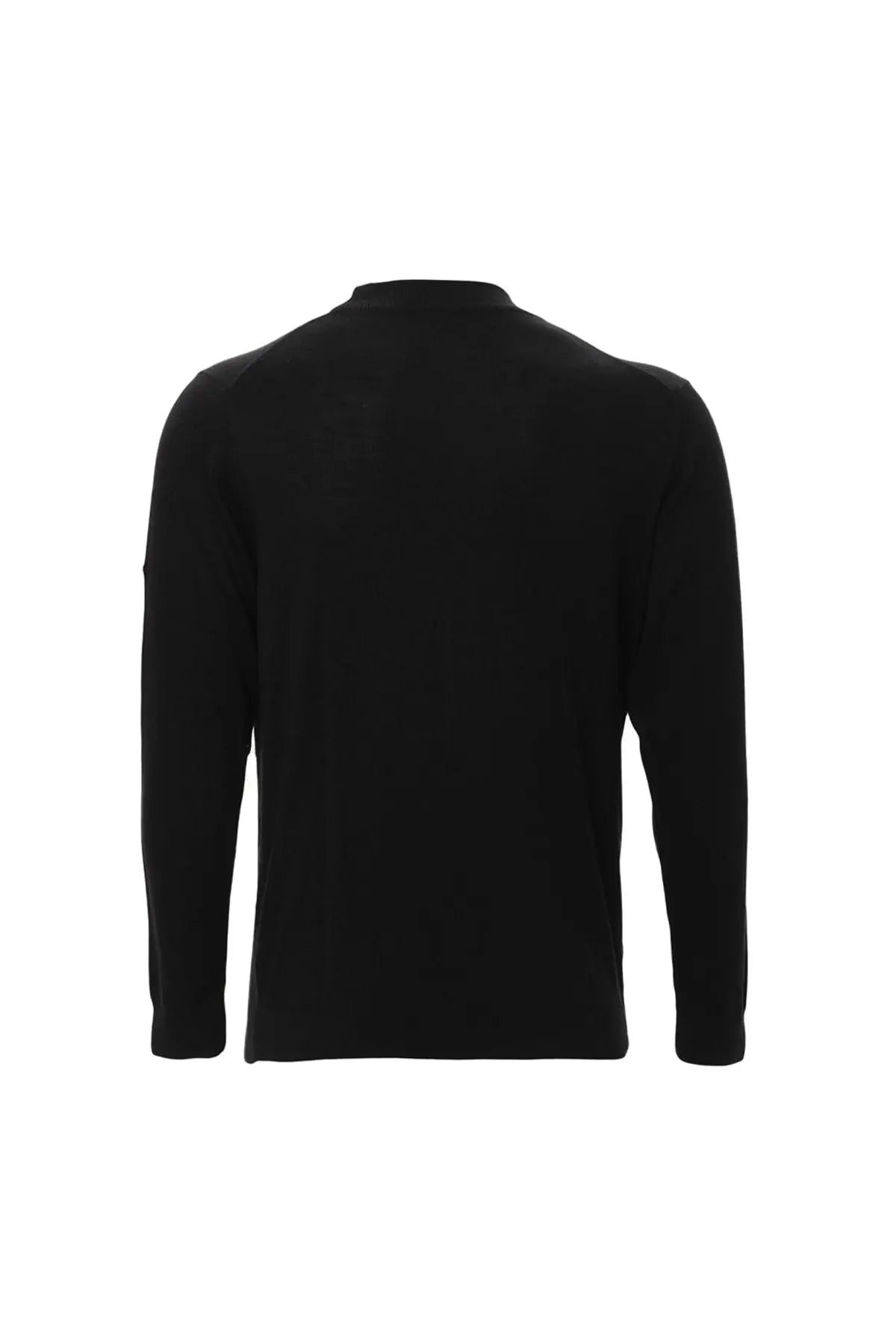 Siyah İpek ve Kaşmir Utku Yarım Balıkçı Yaka Uzun Kollu Erkek Triko Silk and Cashmere