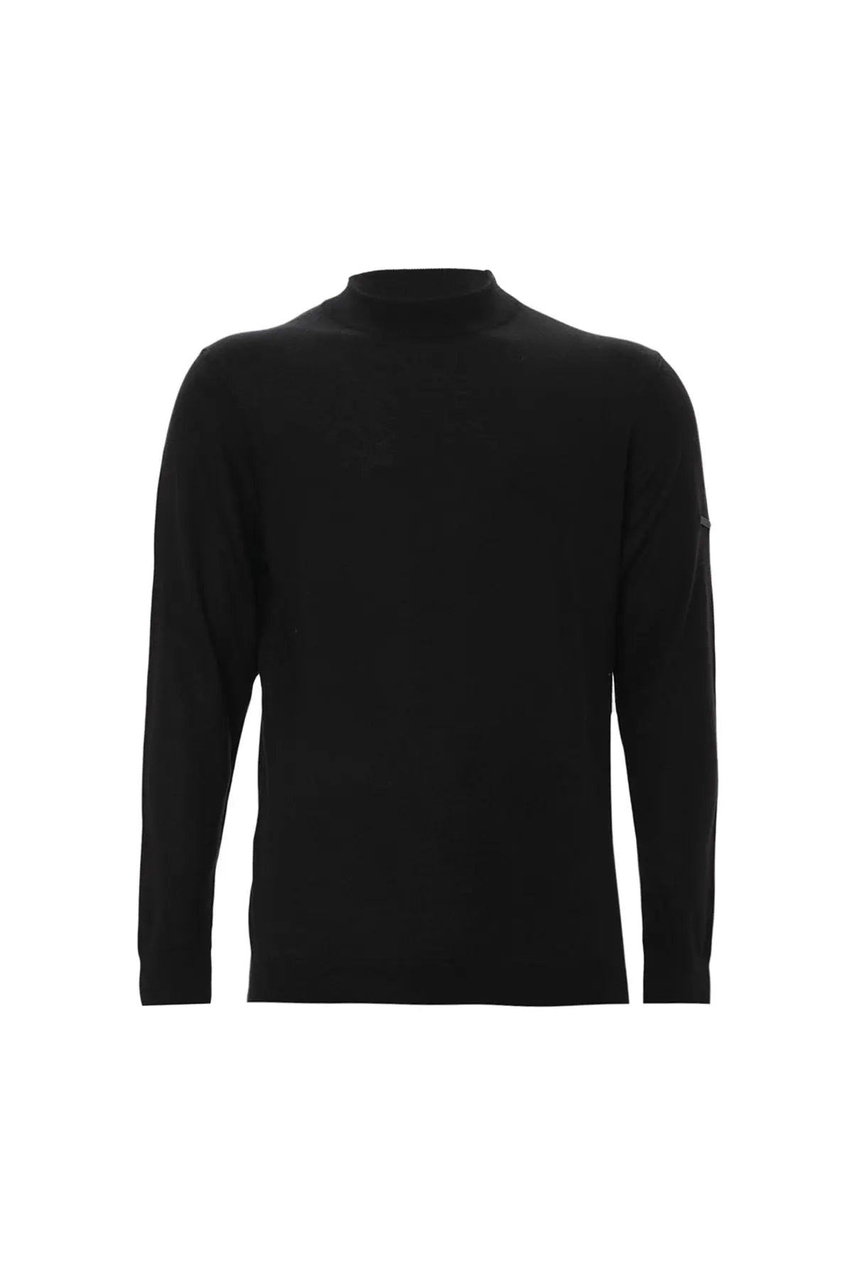 Siyah İpek ve Kaşmir Utku Yarım Balıkçı Yaka Uzun Kollu Erkek Triko Silk and Cashmere