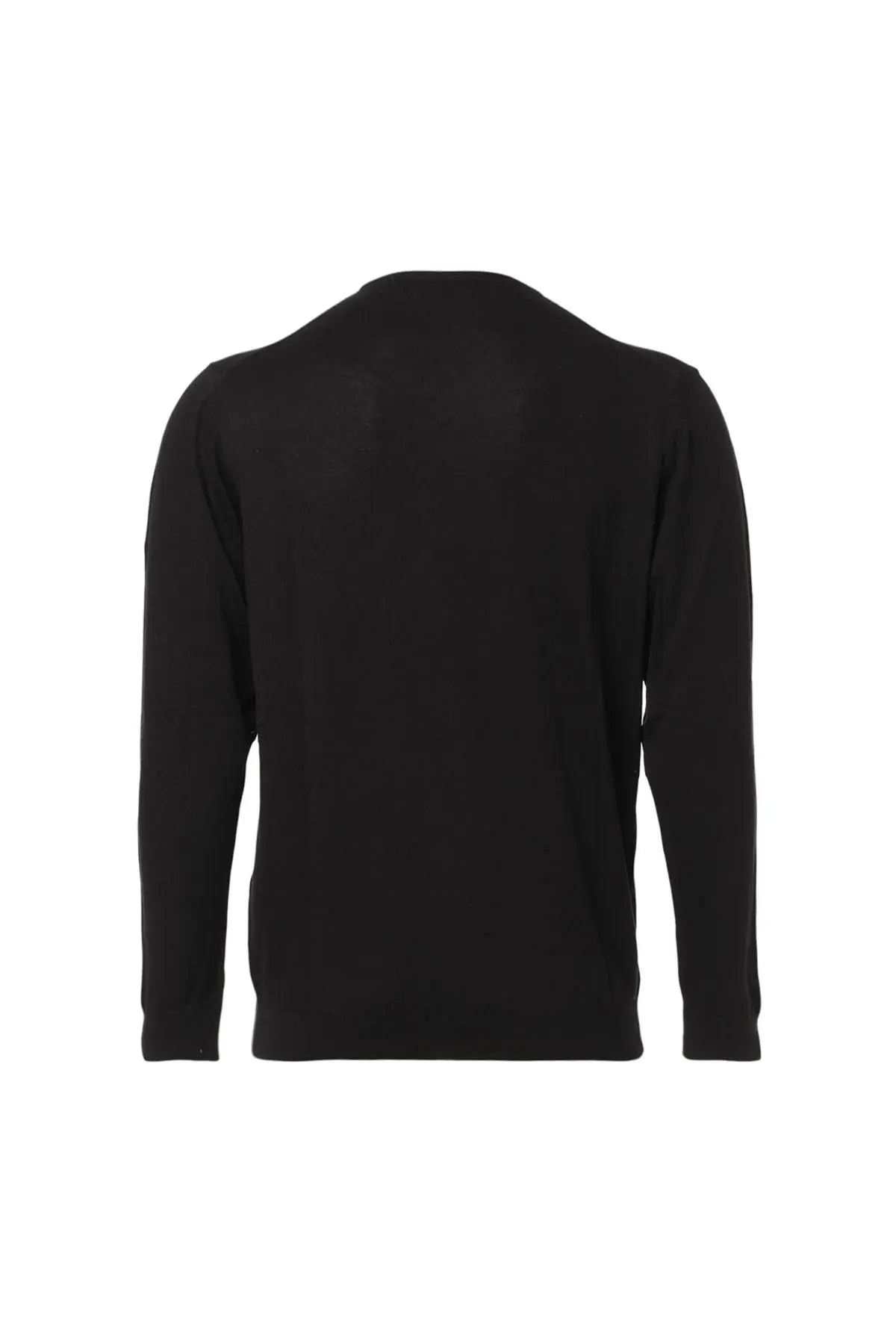 Siyah İpek ve Kaşmir V Yaka Uzun Kollu Utku Erkek Triko Silk and Cashmere