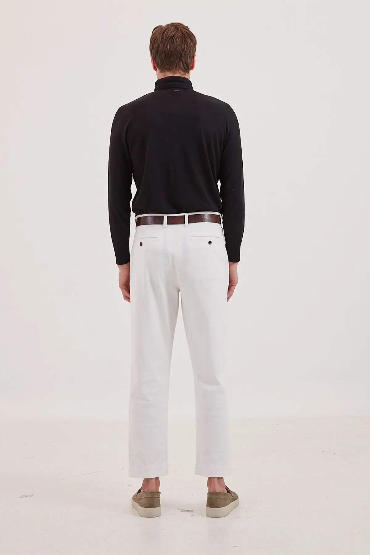 Siyah Kaşmir İpek Suni Suet Detaylı Aristo Hakim Yaka Erkek Triko Silk and Cashmere