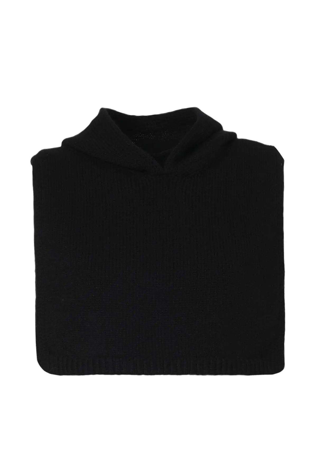 Siyah Lucia Yün Kaşmir Kapüşon Silk and Cashmere