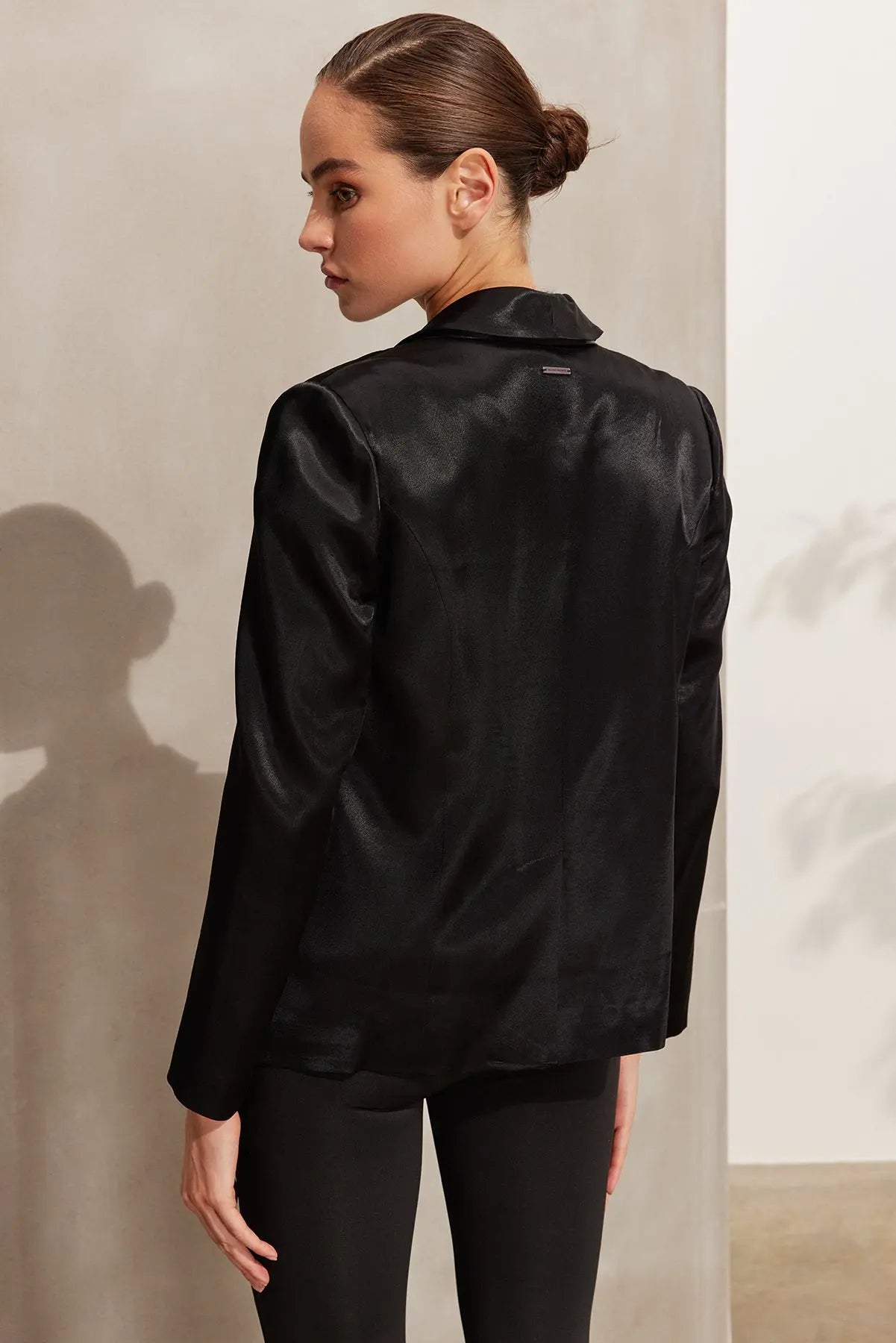 Siyah Matilda pek Ceket Silk and Cashmere