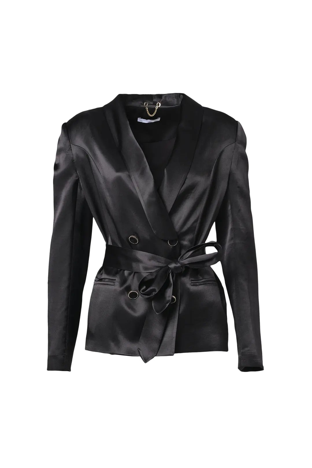 Siyah Matilda pek Ceket Silk and Cashmere