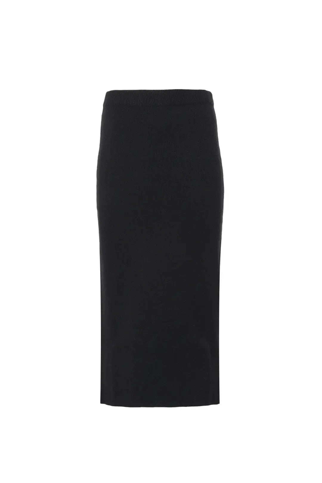 Siyah Stella Yün Uzun Örme Etek Silk and Cashmere