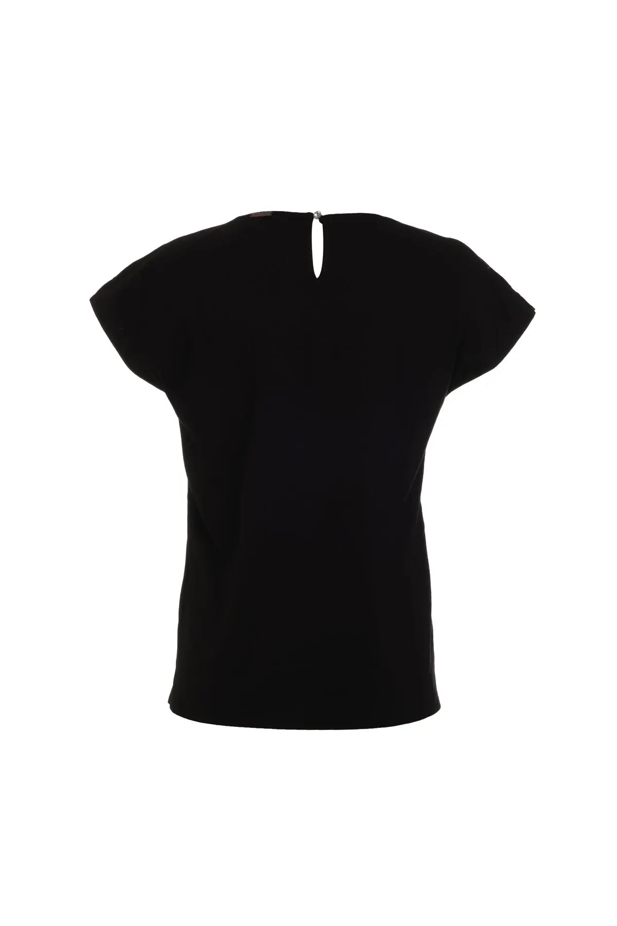 Siyah Venüs Pırlanta Detaylı Kısa Kollu İpek Bluz Silk and Cashmere