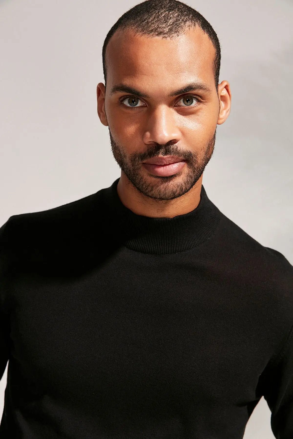 Siyah & More Clark Erkek Yarım Balıkçı Yaka Uzun Kollu Triko Silk and Cashmere