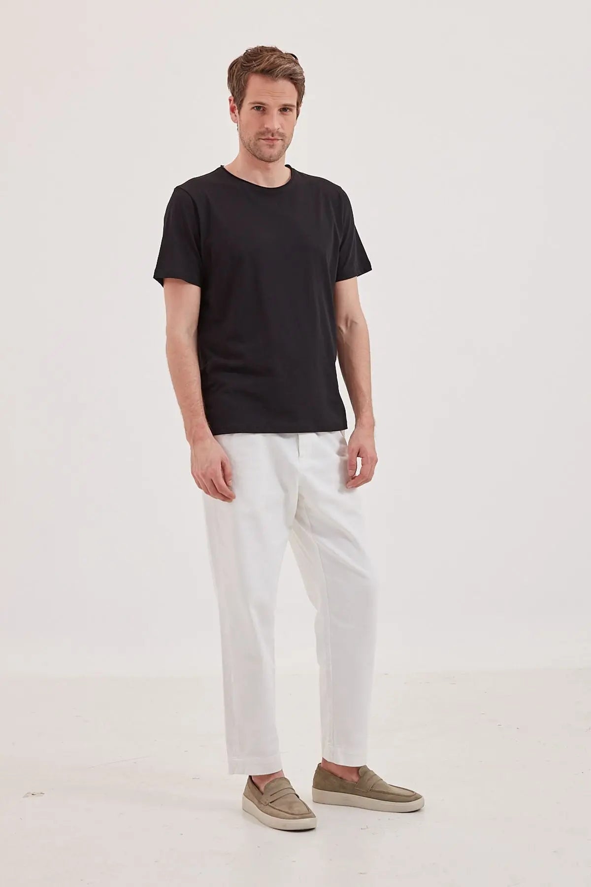 Siyah & More Erkek Pamuk Yuvarlak Yaka Kısa Kollu Tişört Silk and Cashmere