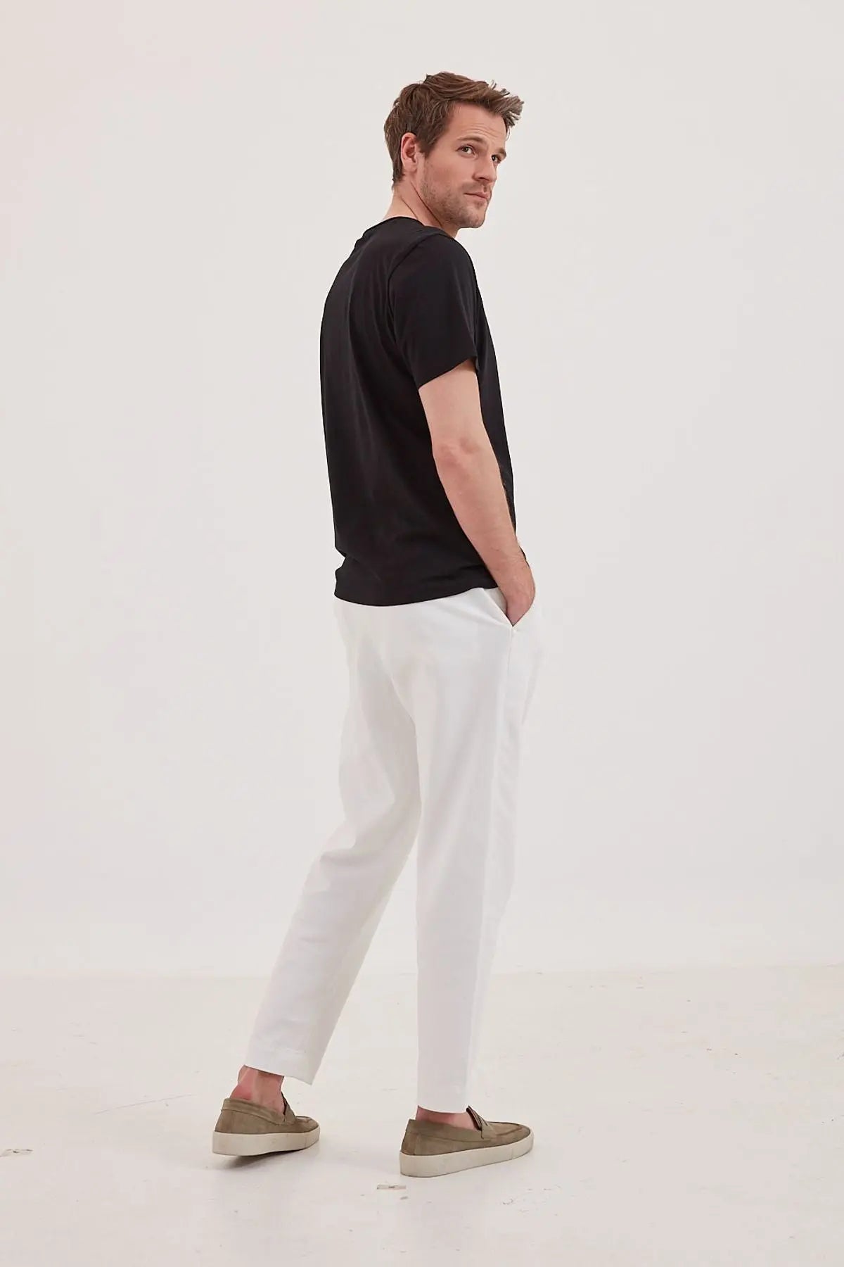 Siyah & More Erkek Pamuk Yuvarlak Yaka Kısa Kollu Tişört Silk and Cashmere