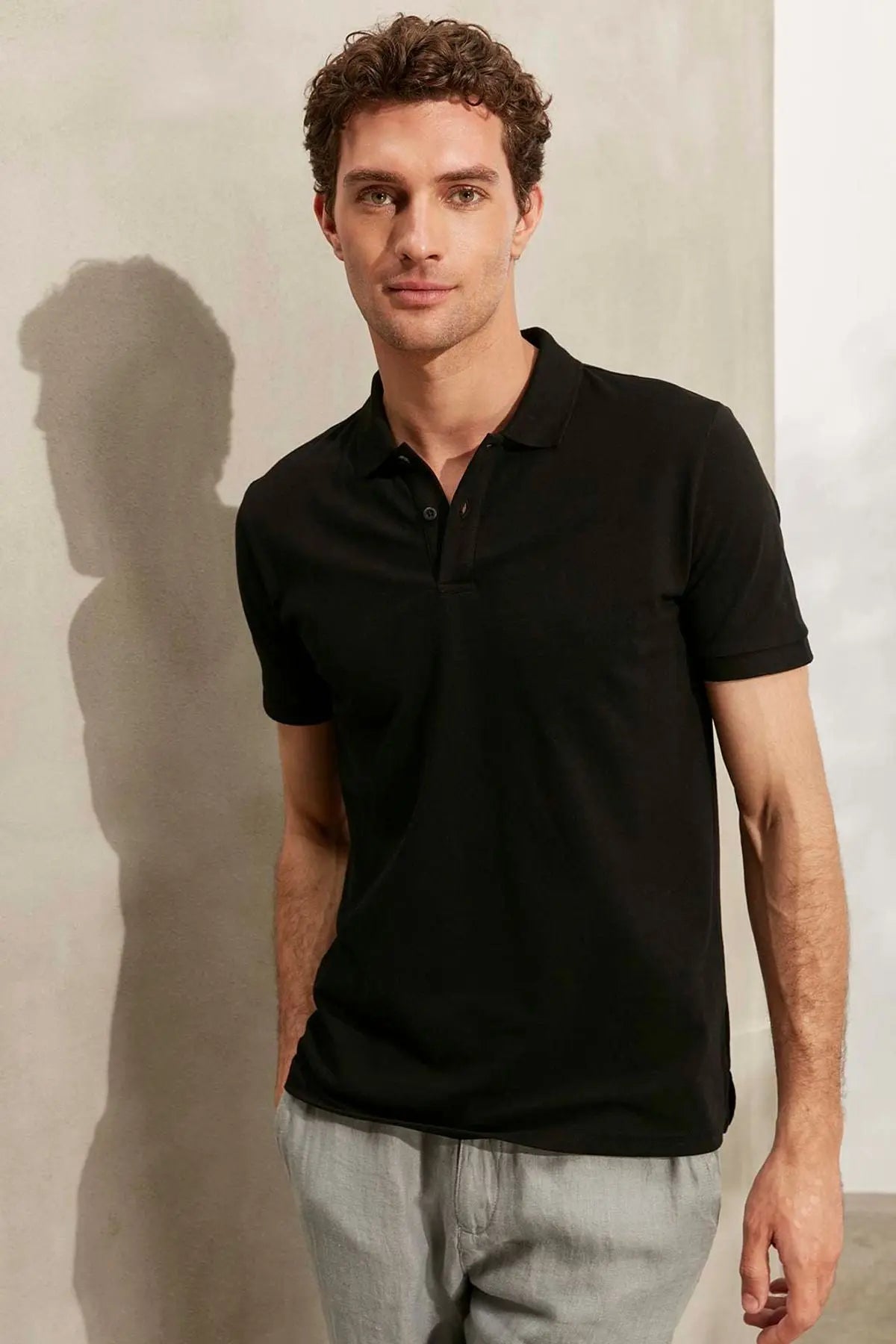 Siyah & More Kısa Kollu Polo Yaka Erkek Tişört Silk and Cashmere