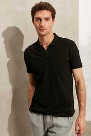 Siyah & More Kısa Kollu Polo Yaka Erkek Tişört Silk and Cashmere