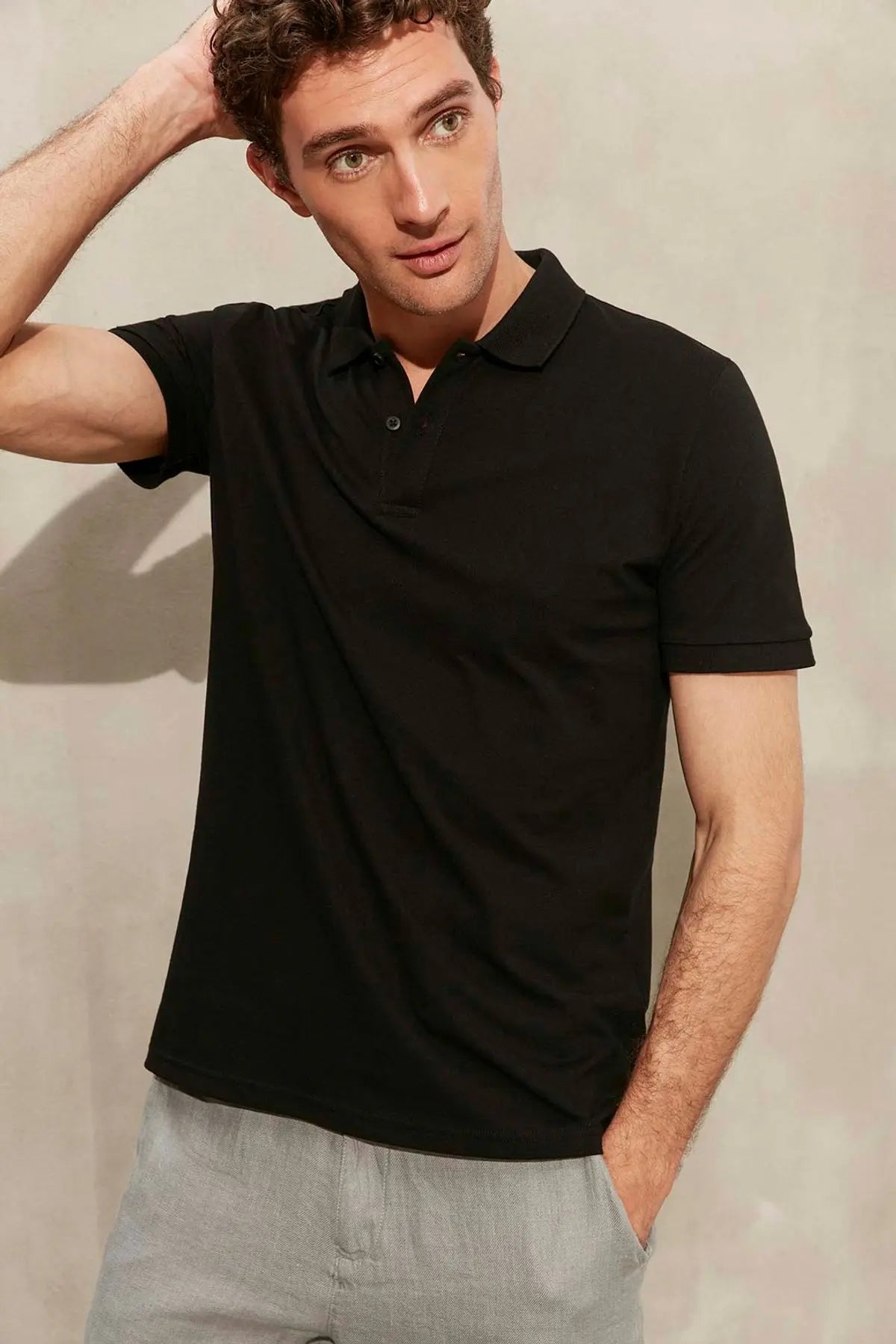 Siyah & More Kısa Kollu Polo Yaka Erkek Tişört Silk and Cashmere