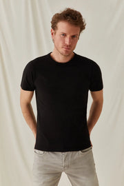 Siyah & More Pamuk Yuvarlak Yaka Kısa Kollu Tişört Silk and Cashmere