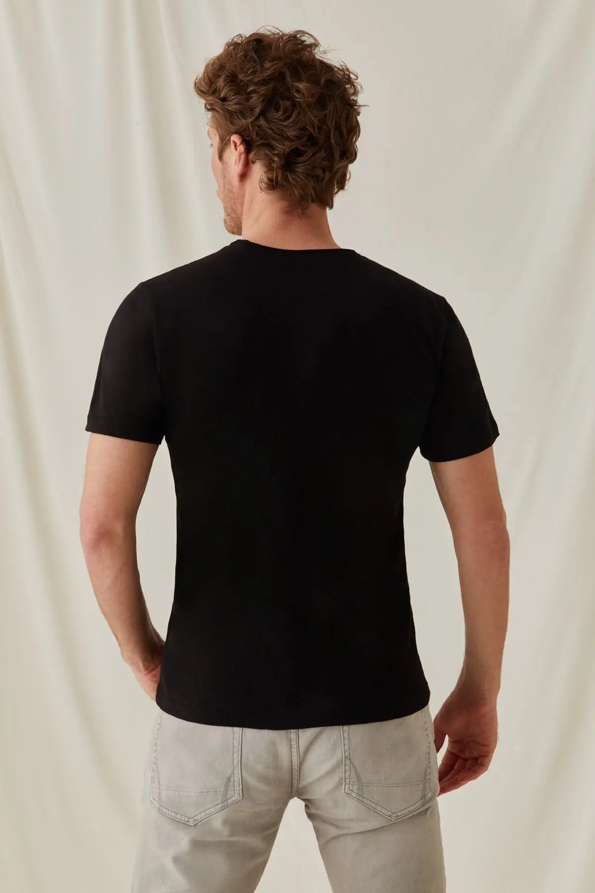 Siyah & More Pamuk Yuvarlak Yaka Kısa Kollu Tişört Silk and Cashmere