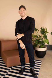 Siyah & More Tony Modal ve Pamuklu V Yaka Uzun Kollu Erkek Triko Silk and Cashmere