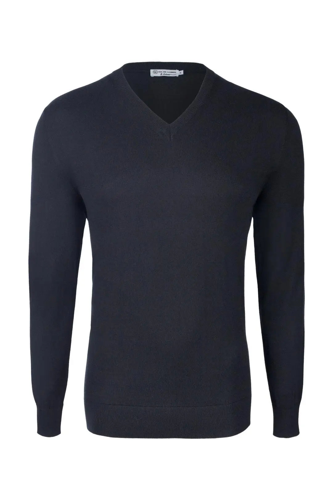 Siyah & More Tony Modal ve Pamuklu V Yaka Uzun Kollu Erkek Triko Silk and Cashmere