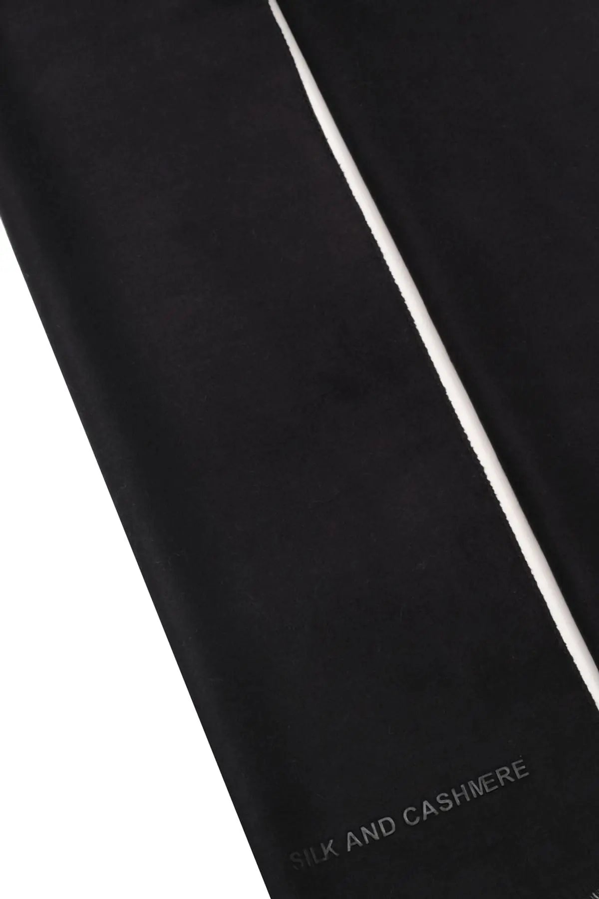 Siyah & More Vish Düz Renk Kaşkol Atkı 30 x 180 cm Silk and Cashmere