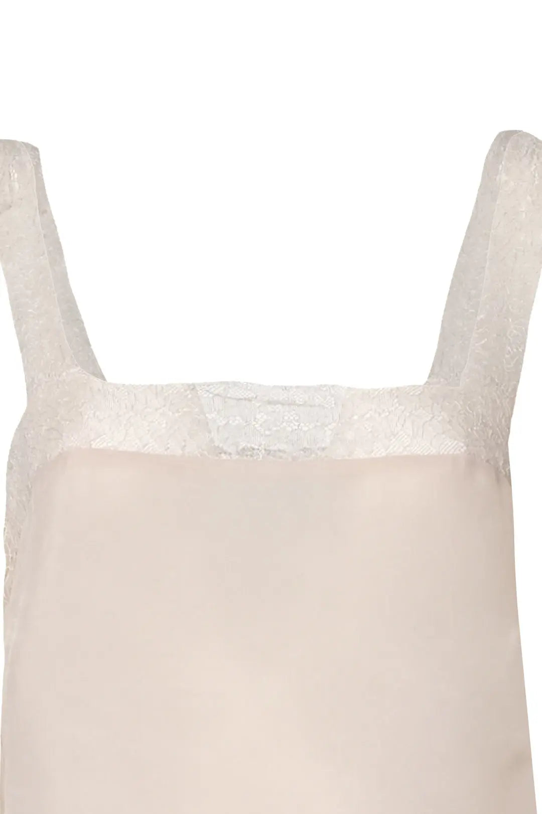 Taş Rengi Lia Krop Kesim Askılı Dantel Detaylı Bluz Silk and Cashmere