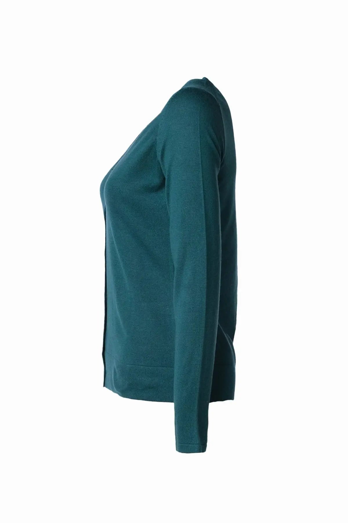 Tavuskusu İpek ve Kaşmir Düğmeli V Yaka Uzun Kollu Aleyna Hırka Silk and Cashmere