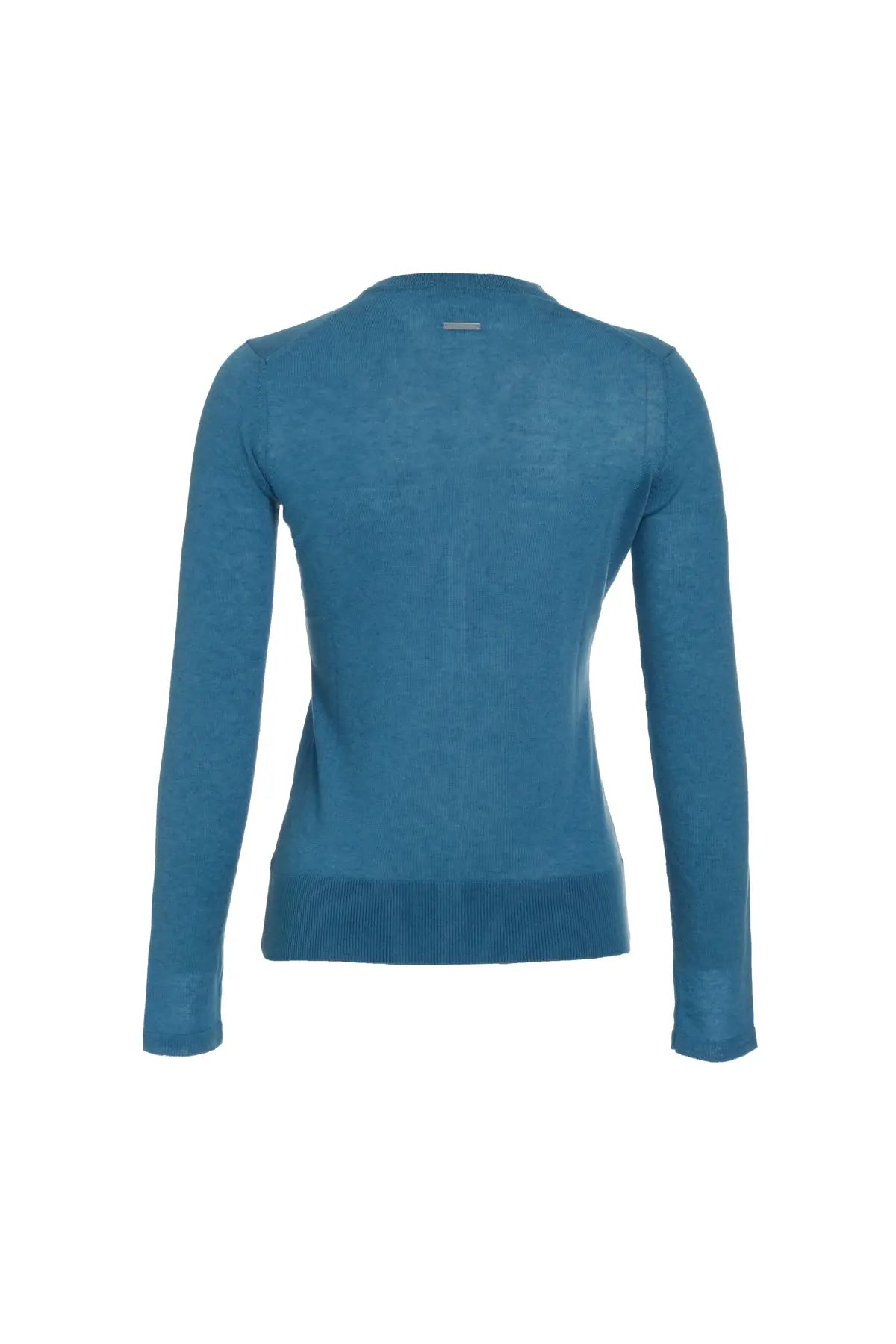 Turkuaz İpek Karışımlı Melinda Yuvarlak Yaka Uzun Kollu Hırka Silk and Cashmere