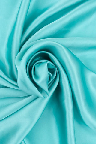 Turkuaz Saf İpek Düz Renk Kare Eşarp 90 x 90 cm Silk and Cashmere