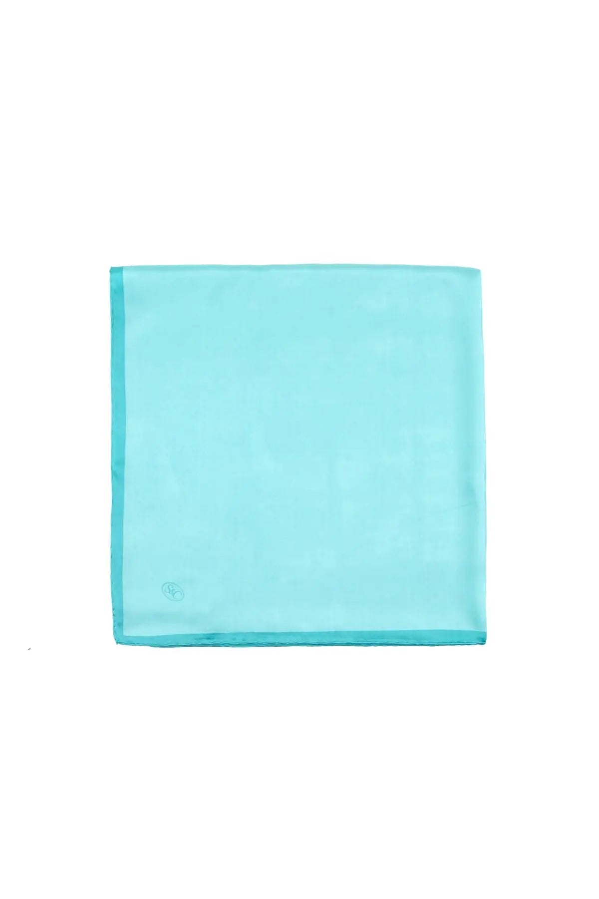 Turkuaz Saf İpek Düz Renk Kare Eşarp 90 x 90 cm Silk and Cashmere