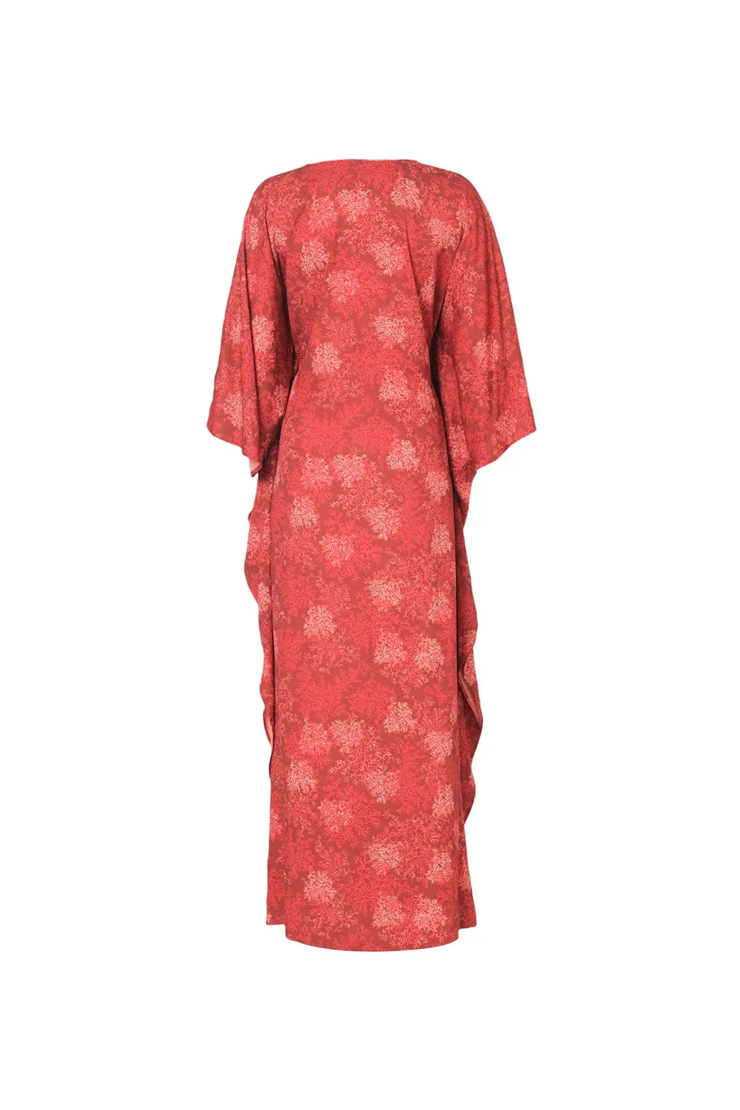 Turuncu Flow Çiçek Baskılı Standart Beden Viscose Yazlık Elbise Silk and Cashmere