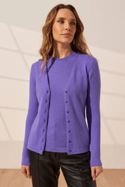 Very Peri Bar Basic Saf Kaşmir V Yaka Kadın Hırka Silk and Cashmere