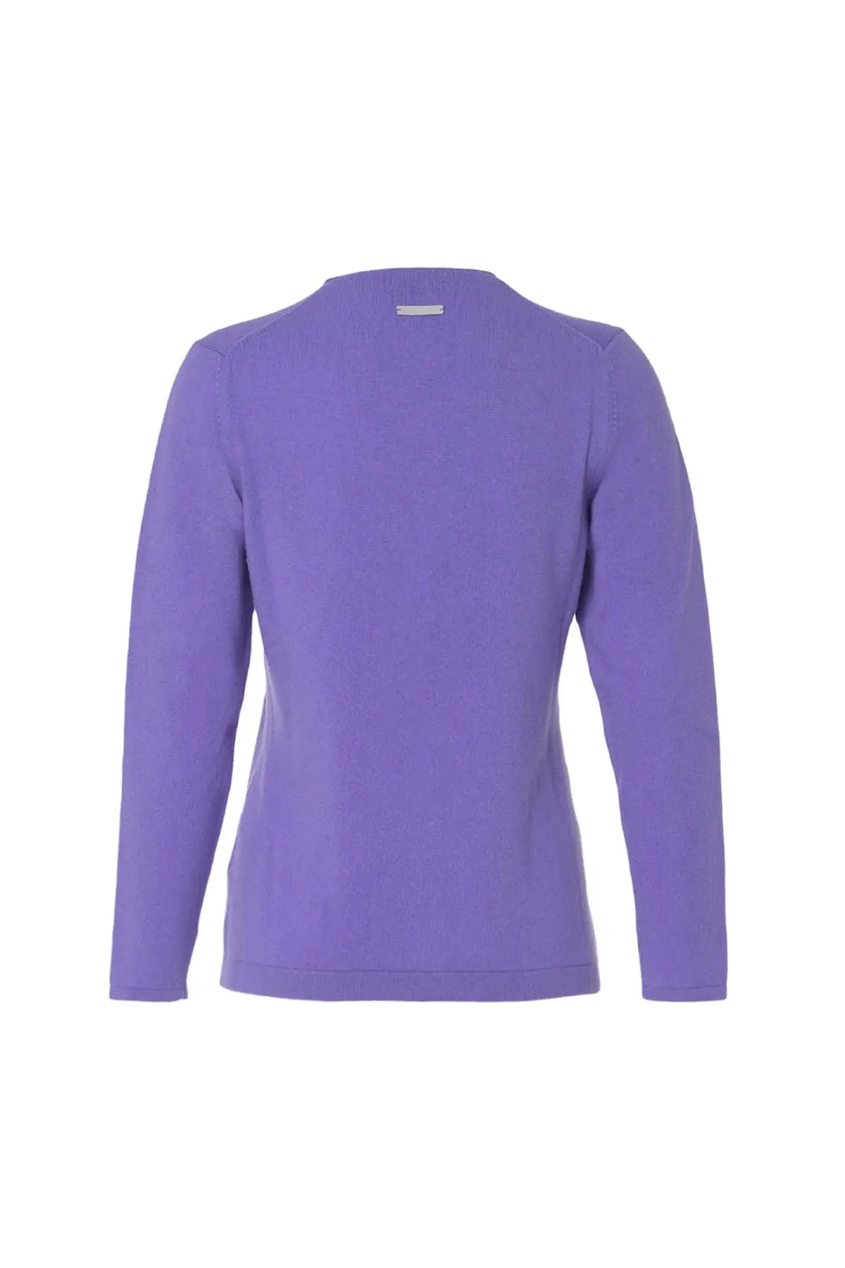 Very Peri Bar Basic Saf Kaşmir V Yaka Kadın Hırka Silk and Cashmere