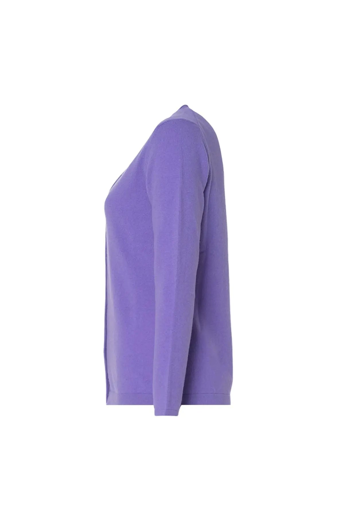 Very Peri Bar Basic Saf Kaşmir V Yaka Kadın Hırka Silk and Cashmere