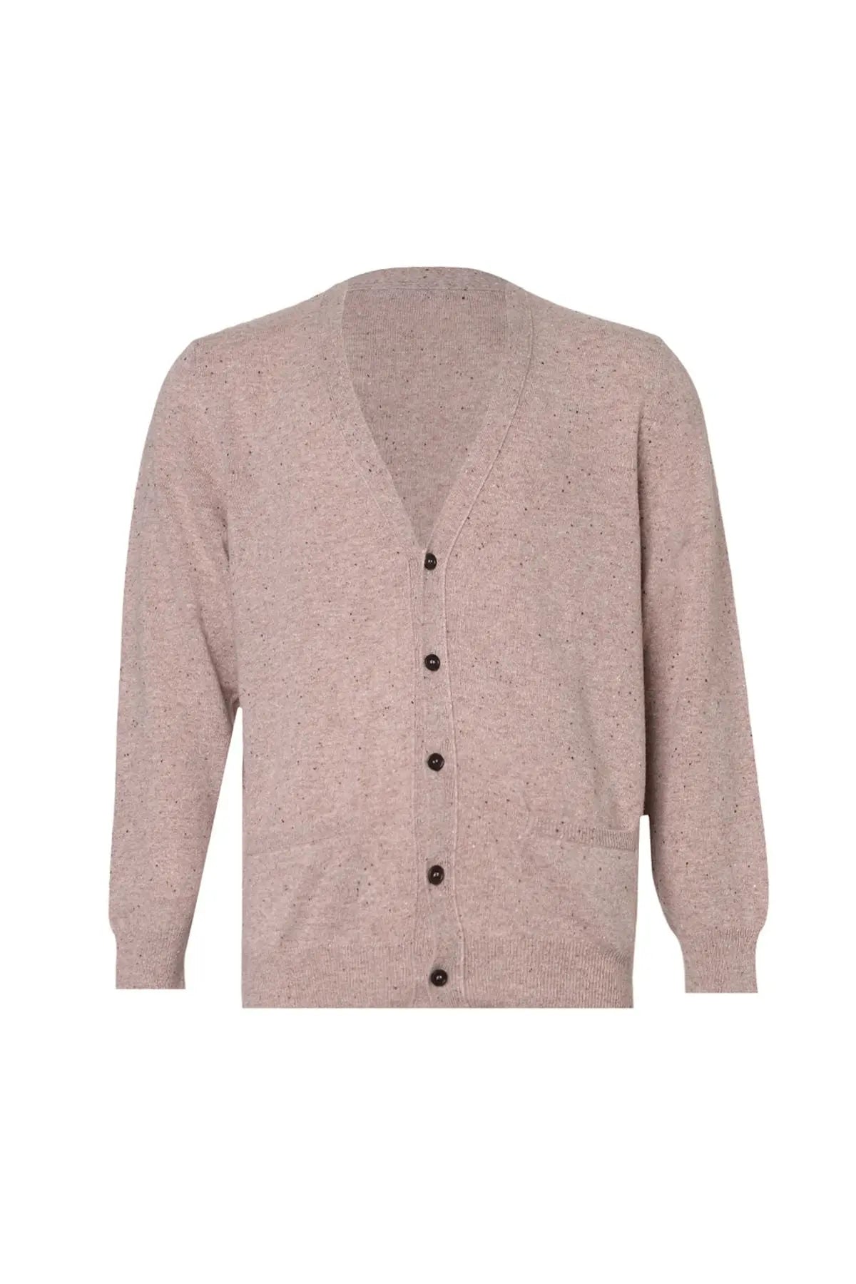 Vizon Arma Saf Kaşmir V Yaka Uzun Kollu Erkek Hırka Silk and Cashmere