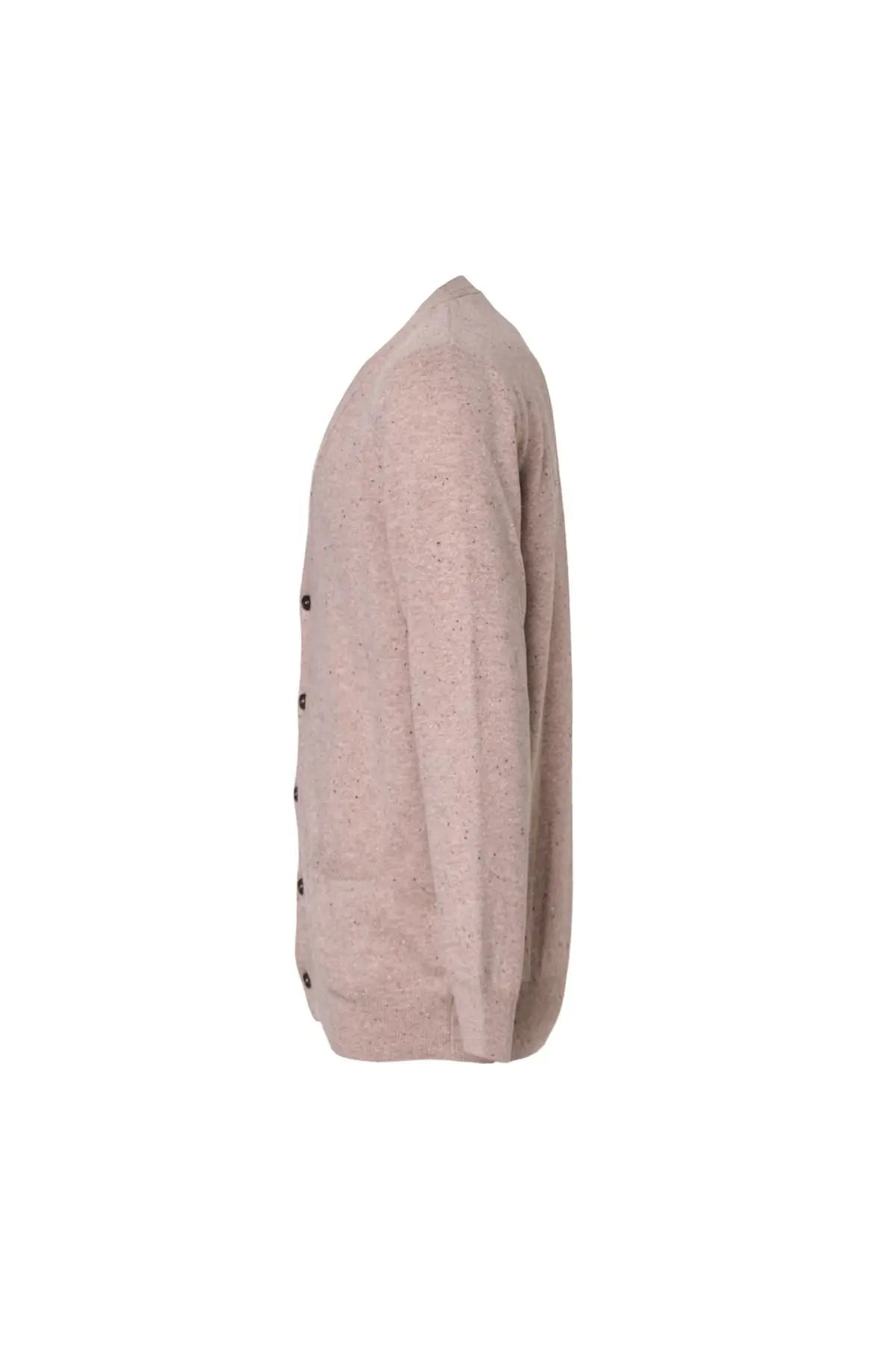 Vizon Arma Saf Kaşmir V Yaka Uzun Kollu Erkek Hırka Silk and Cashmere