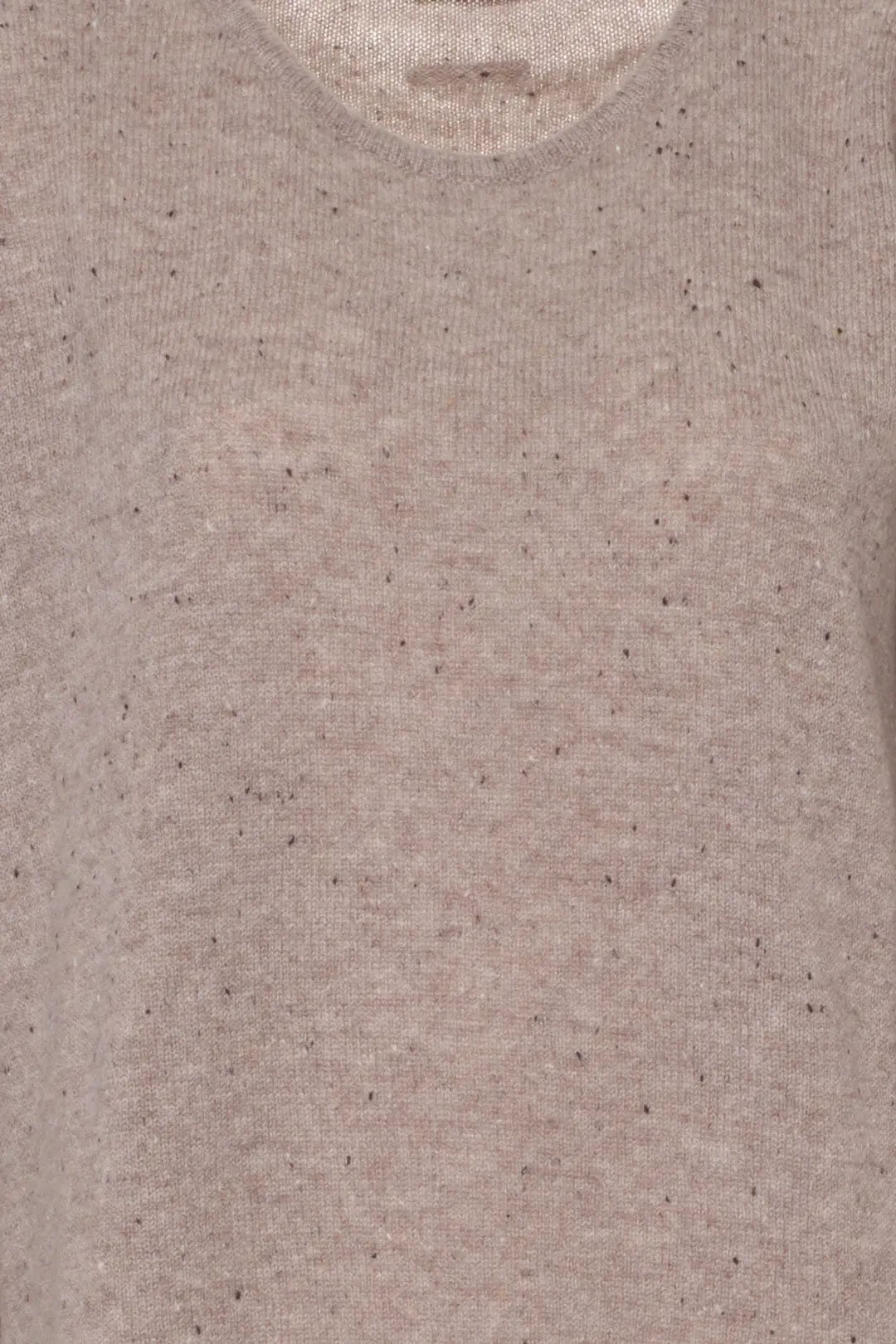 Vizon Kostir Saf Kaşmir Yuvarlak Yaka Uzun Kollu Kadın Tunik Kazak Silk and Cashmere