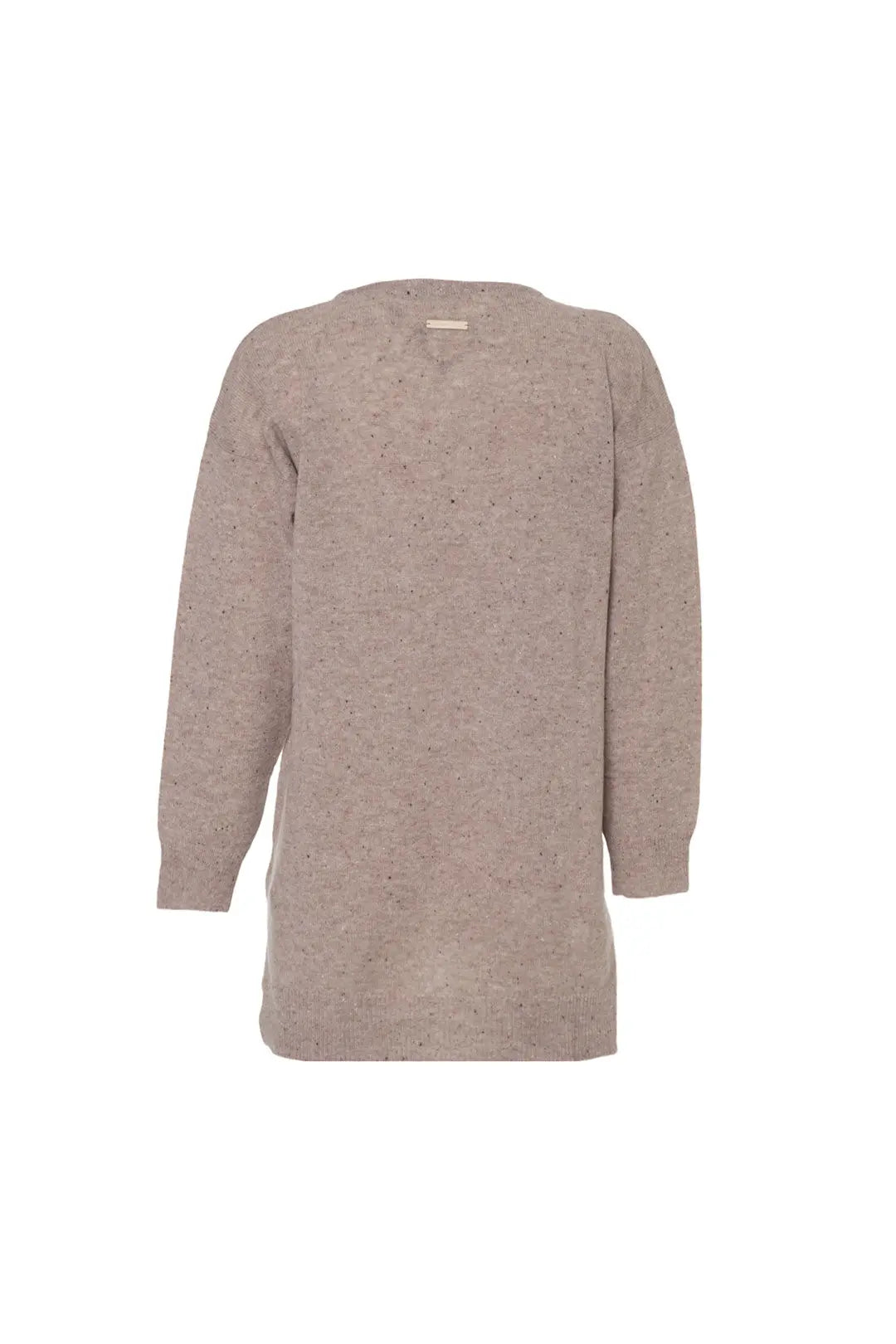 Vizon Kostir Saf Kaşmir Yuvarlak Yaka Uzun Kollu Kadın Tunik Kazak Silk and Cashmere