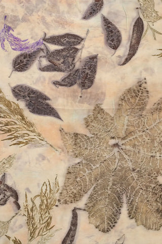 Vizon Saf İpek El Baskısı Ekolojik Şal 90 x 200 cm Silk and Cashmere